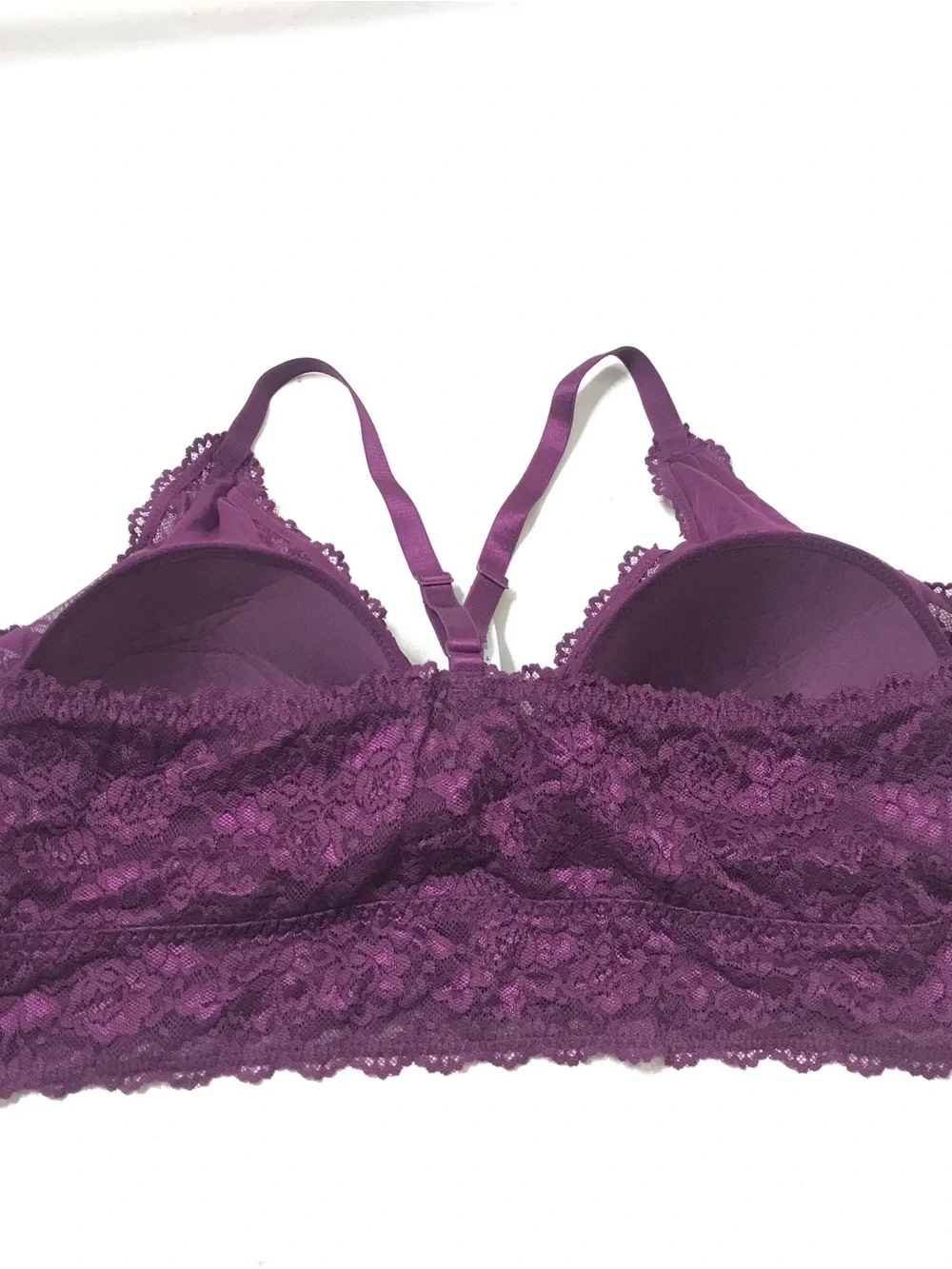 Torrid Lightly Lined Lace XO Front Bralette Size 4 / 4XL Winter Bloom Purple New
